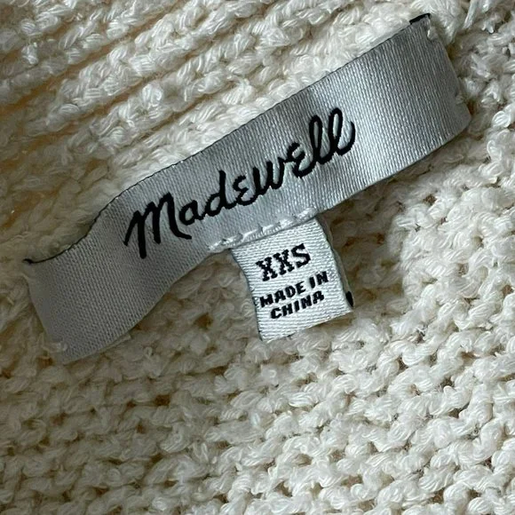 Madewell Chatterton Fringe Cardigan Sweater Ivory Button Down Women's Size XXS - Picture 7 of 9